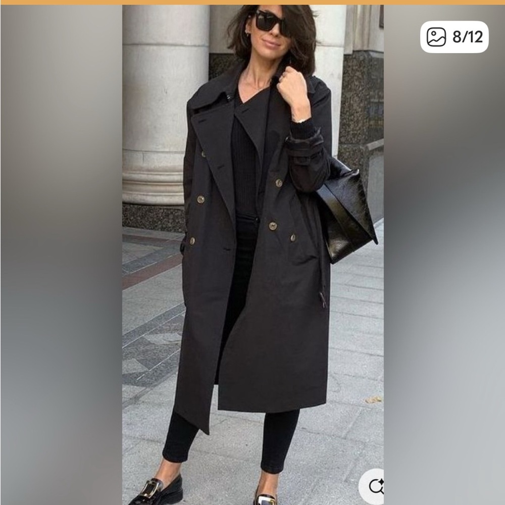 Theory women’s Classic Black Trench Coat